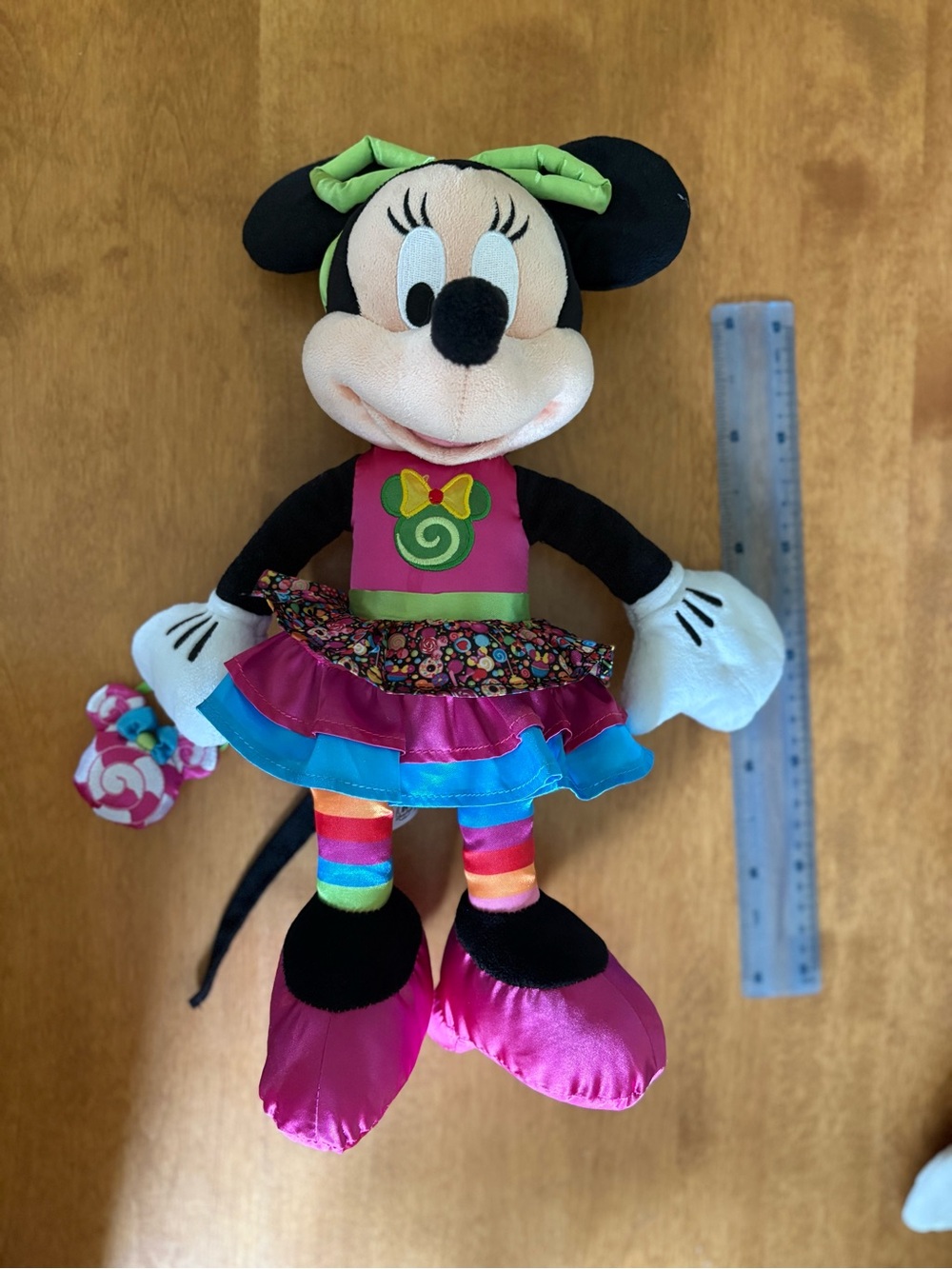 Disney Minnie Mouse Plush - Pink, Blue, Green, Black, White, Rainbow